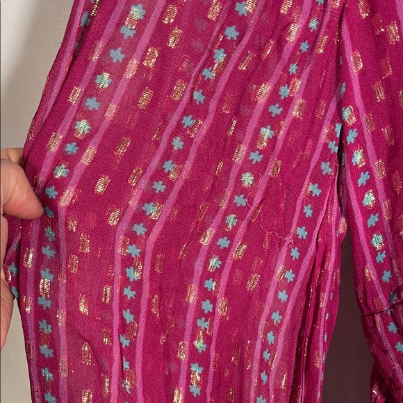 OLIPHANT WOMENS TIE BACK MAXI DRESS MAGENTA PURPLE LARGE - Picture 4 of 10